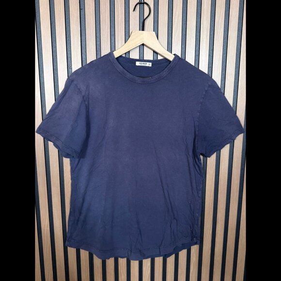 Buck Mason T Shirt Medium Blue Navy Short Sleeve Casual Tee 100% Cotton - Picture 1 of 8